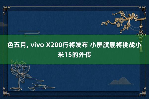 色五月, vivo X200行将发布 小屏旗舰将挑战小米15的外传