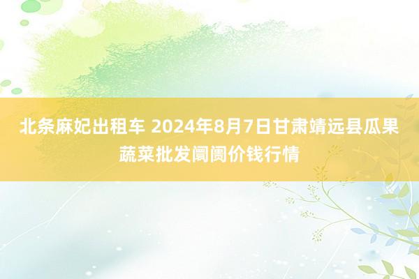 北条麻妃出租车 2024年8月7日甘肃靖远县瓜果蔬菜批发阛阓价钱行情