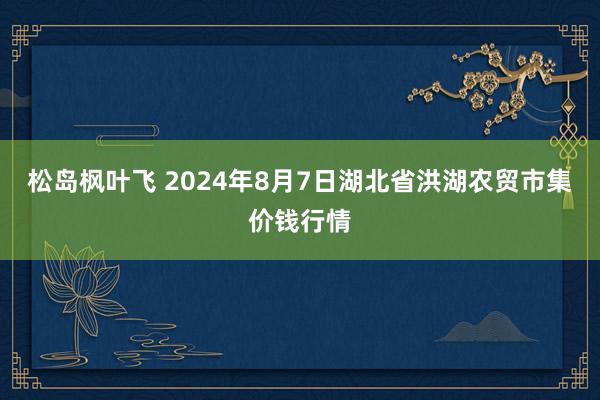 松岛枫叶飞 2024年8月7日湖北省洪湖农贸市集价钱行情