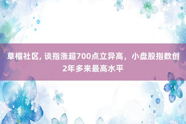 草榴社区, 谈指涨超700点立异高，小盘股指数创2年多来最高水平