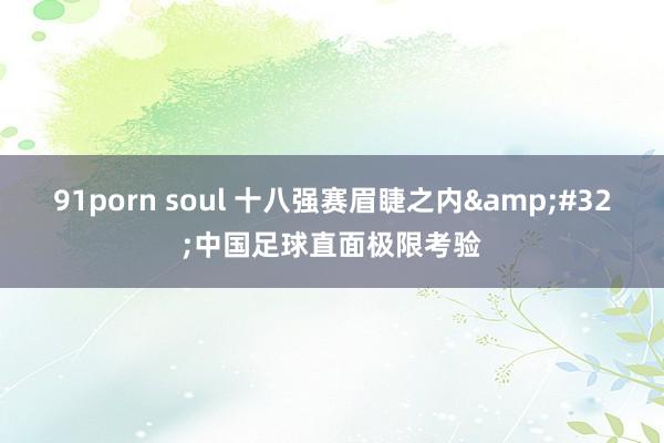 91porn soul 十八强赛眉睫之内&#32;中国足球直面极限考验