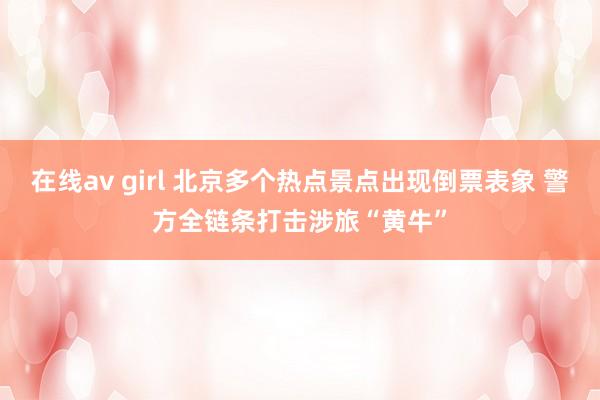 在线av girl 北京多个热点景点出现倒票表象 警方全链条打击涉旅“黄牛”