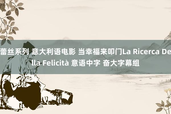 蕾丝系列 意大利语电影 当幸福来叩门La Ricerca Della Felicità 意语中字 奋大字幕组