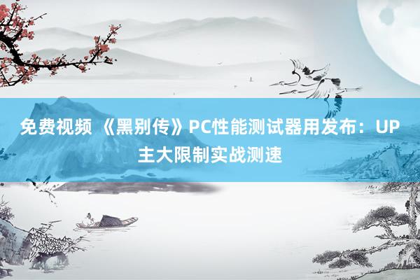 免费视频 《黑别传》PC性能测试器用发布：UP主大限制实战测速