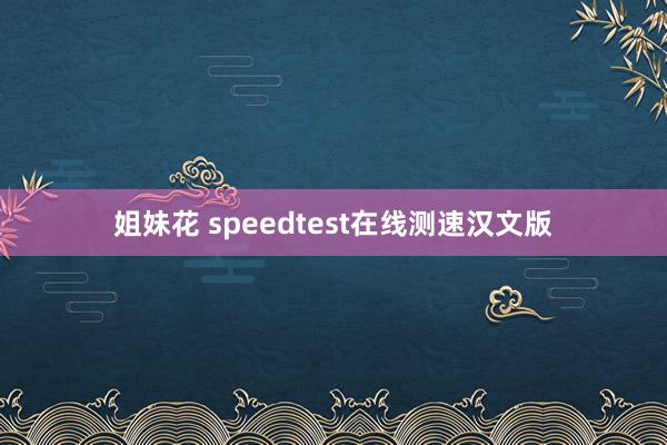 姐妹花 speedtest在线测速汉文版