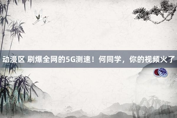 动漫区 刷爆全网的5G测速！何同学，你的视频火了