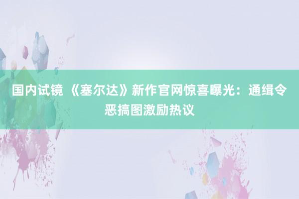 国内试镜 《塞尔达》新作官网惊喜曝光：通缉令恶搞图激励热议