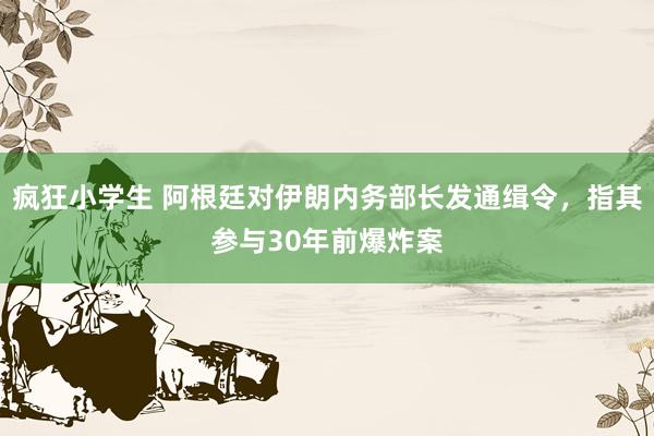 疯狂小学生 阿根廷对伊朗内务部长发通缉令，指其参与30年前爆炸案